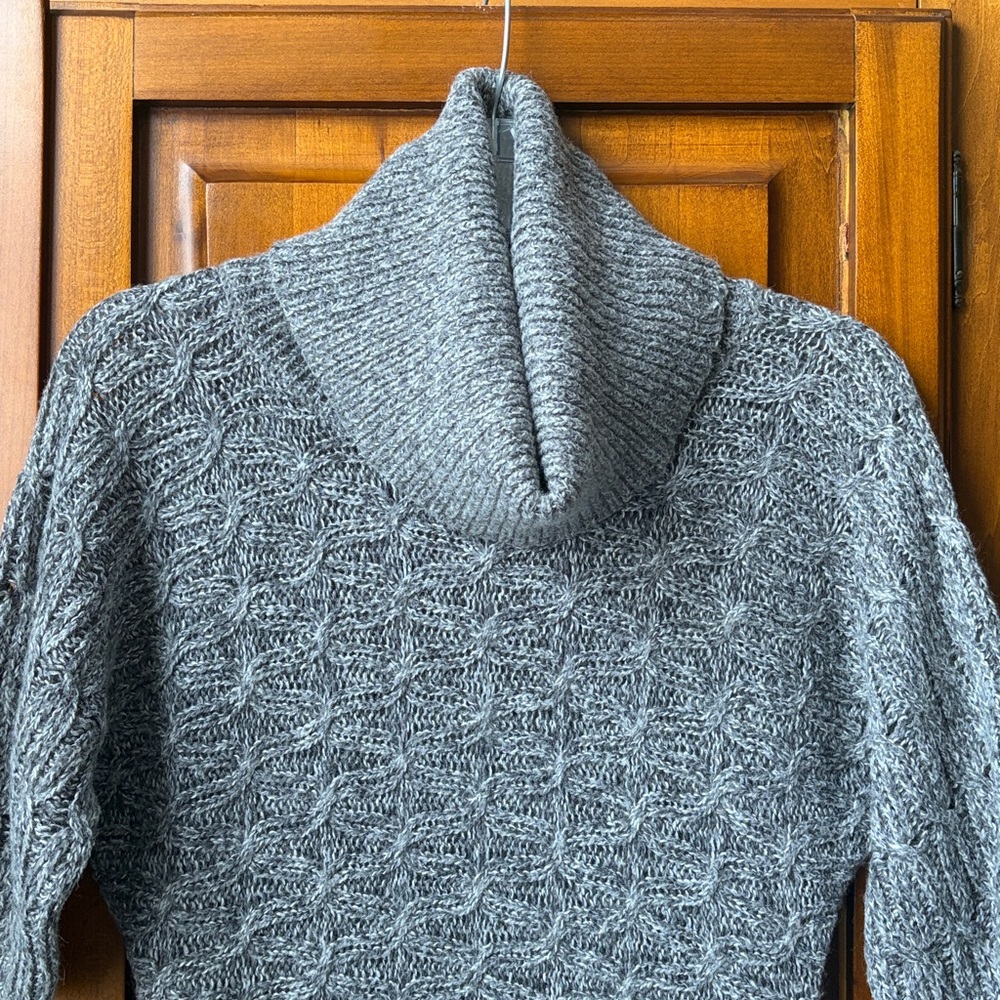 Old Navy Gray Cowl Neck Sweater - Picture 2 of 9